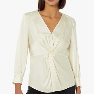 Theory twist front silk top